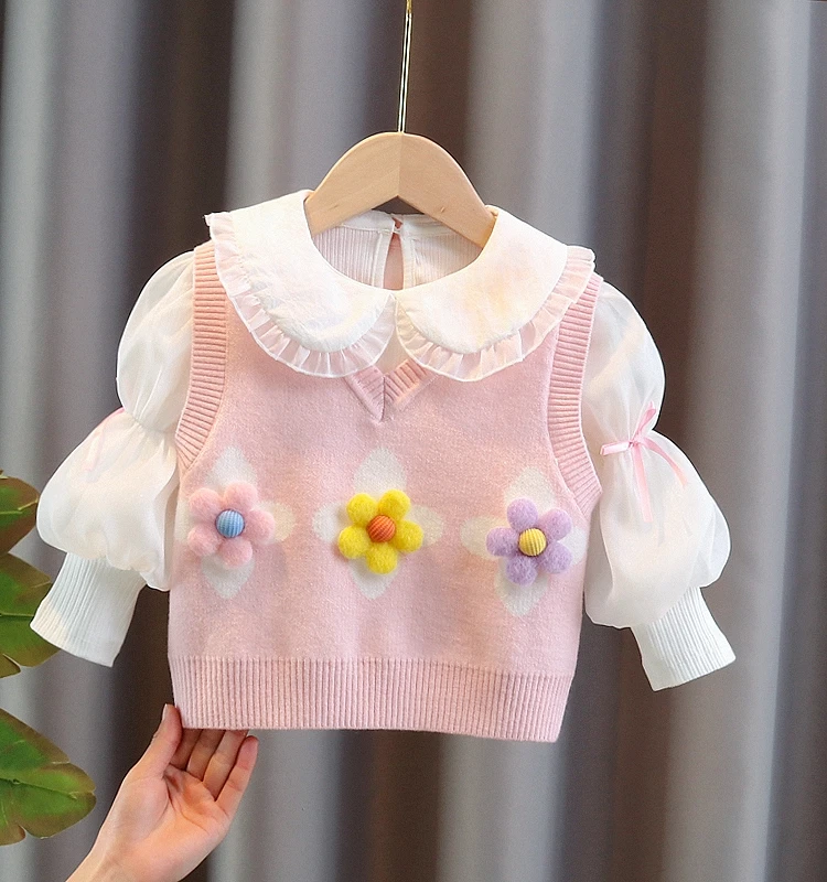 Girls' Fashionable Korean Style Sweater Vest Two-Piece Set Spring Autumn New Arrival Bottoming Warm Soft Silk Top for Kids
Girls' Fashionable Korean Style Sweater Vest Two-Piece Set Spring Autumn New Arrival Bottoming Warm Soft Silk Top for Kids
