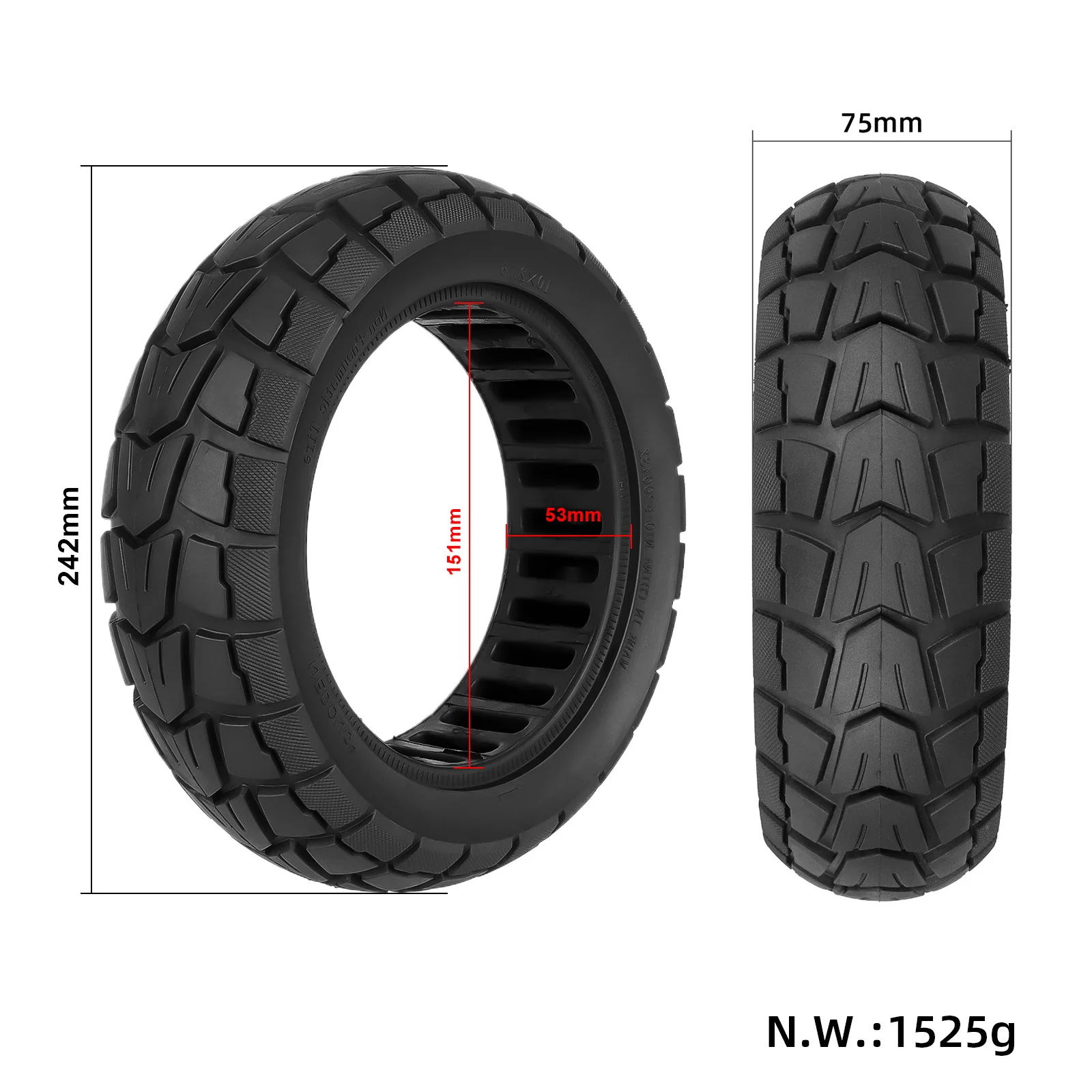 KUGOO Electric Scooter 10*2.75 Solid Tire - Light Elastic Honeycomb Air-free Explosion-proof Replacement Accessory
KUGOO Electric Scooter 10*2.75 Solid Tire - Light Elastic Honeycomb Air-free Explosion-proof Replacement Accessory