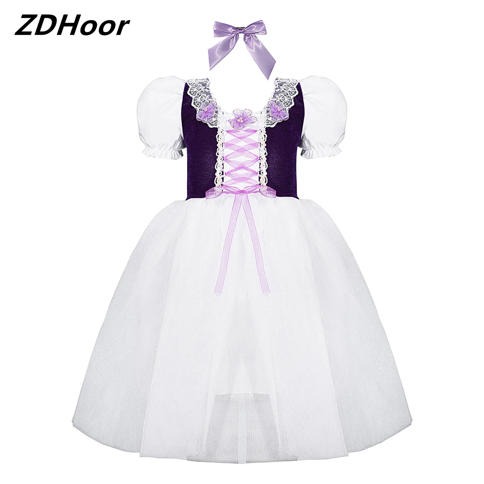Kids Girls Halloween Princess Role Play Puff Sleeve Dance Dresses Lace-Up Lace Trim Tutu Dress with Ribbon Bowknot Hair Clip
Kids Girls Halloween Princess Role Play Puff Sleeve Dance Dresses Lace-Up Lace Trim Tutu Dress with Ribbon Bowknot Hair Clip