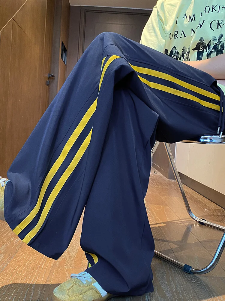 American Stripe Ice Silk Pants Men Summer Straight Drapey Knife Leg High Waist Extended Wide Leg Long Trousers Casual Sle
American Stripe Ice Silk Pants Men Summer Straight Drapey Knife Leg High Waist Extended Wide Leg Long Trousers Casual Sle