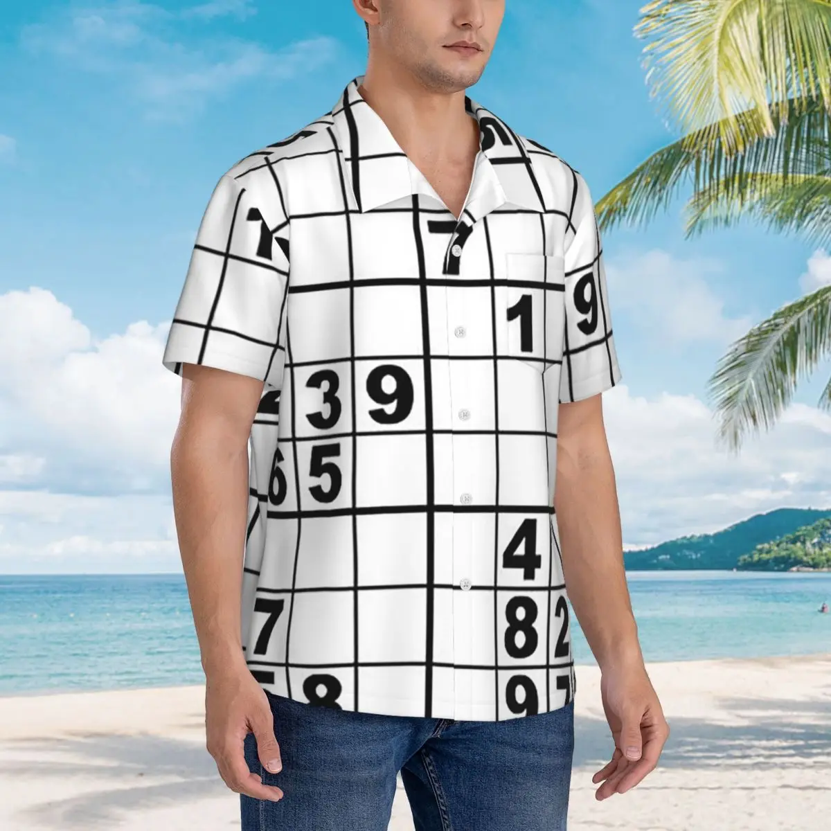 Sudoku Hawaiian Shirts Funny Men Short Sleeve Shirt for Summer Beach Men's Button Tops
Sudoku Hawaiian Shirts Funny Men Short Sleeve Shirt for Summer Beach Men's Button Tops