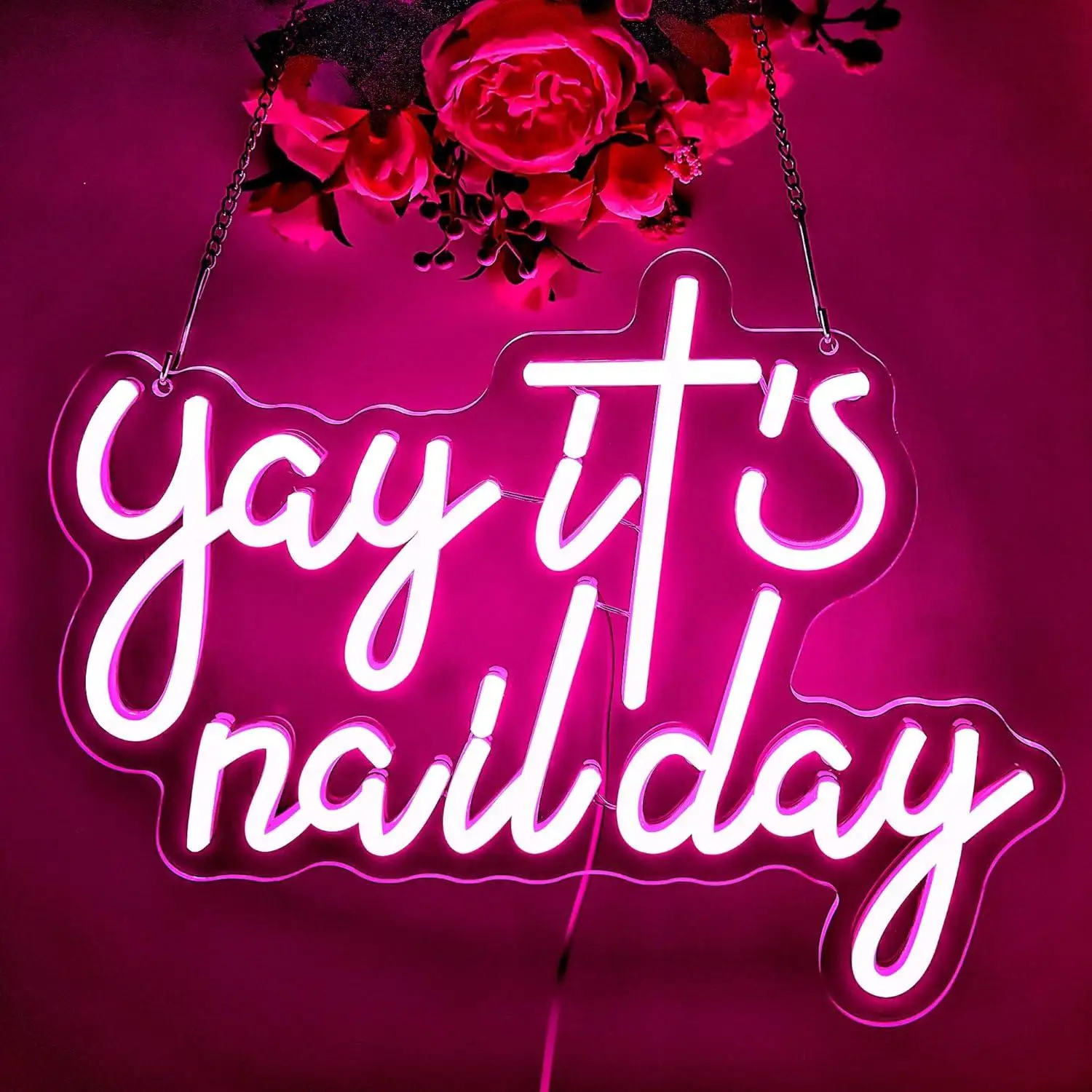 Yay It's Nail Day Neon Sign LED Light for Salon Bar Beauty Room Bedroom Decor Christmas Birthday Gift for Nail Tech Girls Women
Yay It's Nail Day Neon Sign LED Light for Salon Bar Beauty Room Bedroom Decor Christmas Birthday Gift for Nail Tech Girls Women
