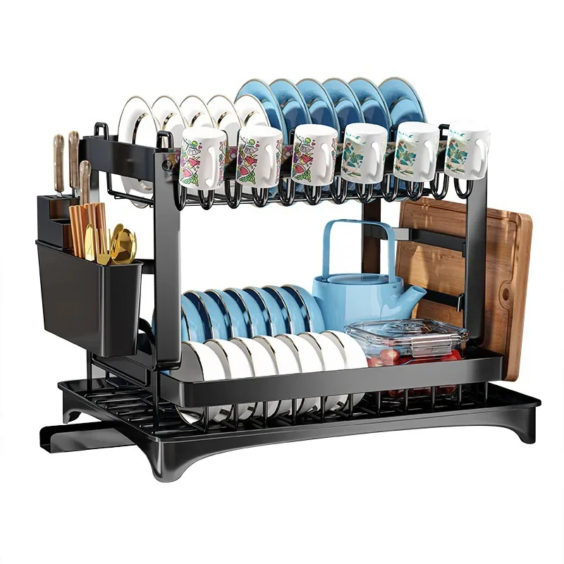 Double-layer Kitchen Dish Bowl Drainer Storage Rack Household Tableware Drain Chopsticks Knife Fork Water Cup Storage Holder
Double-layer Kitchen Dish Bowl Drainer Storage Rack Household Tableware Drain Chopsticks Knife Fork Water Cup Storage Holder