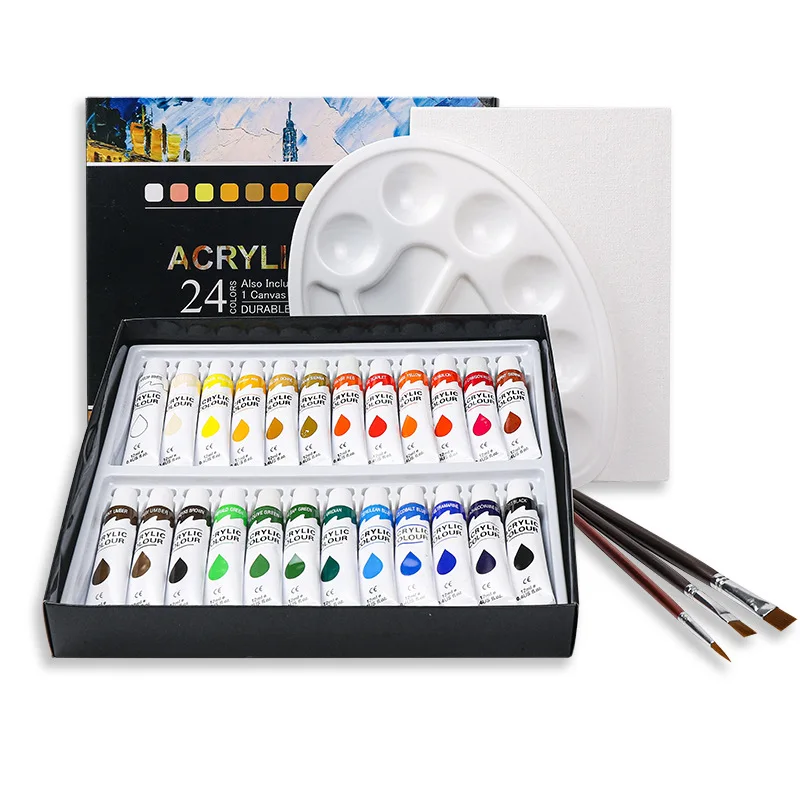 New 24-color Acrylic Paint Set 12ml Children's Hand-painted Student Wall Painting Creative DIY Waterproof Paint
New 24-color Acrylic Paint Set 12ml Children's Hand-painted Student Wall Painting Creative DIY Waterproof Paint