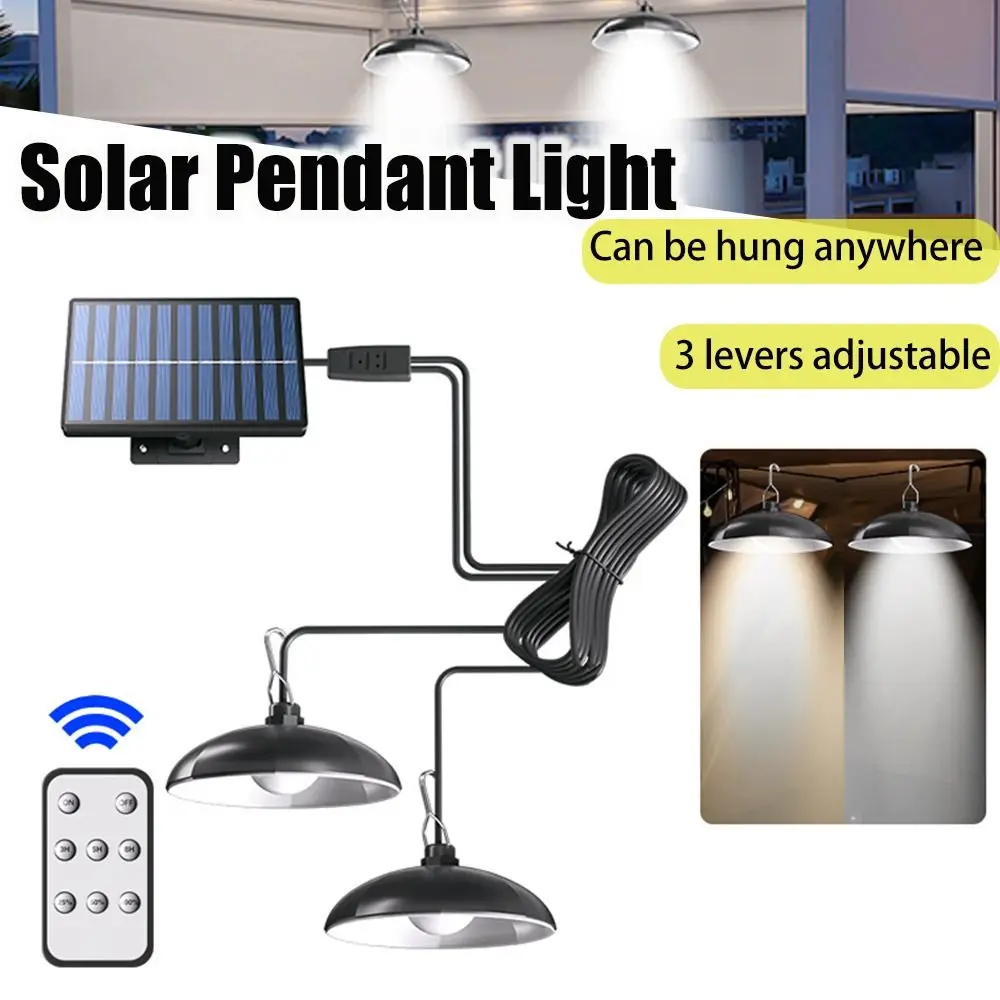 Энергосберегающий солнечный подвесной светильник с одной/двумя головками, с пультом ДУ, на солнечной батарее, уличная солнечная люстра
Энергосберегающий солнечный подвесной светильник с одной/двумя головками, с пультом ДУ, на солнечной батарее, уличная солнечная люстра