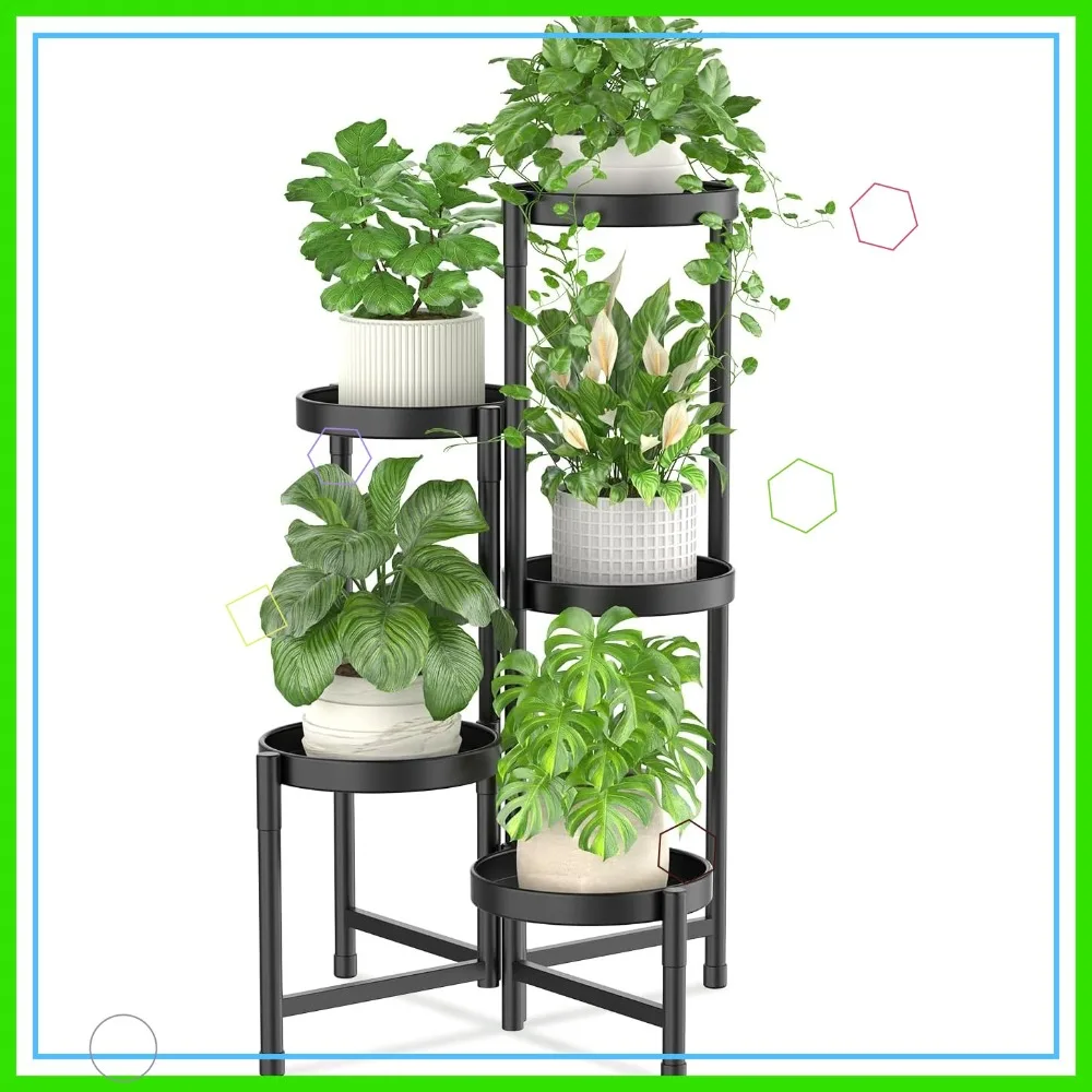 5-ярусная угловая металлическая подставка для растений, для использования в помещении и на улице, складная полка для цветов, для патио, балкона, сада, гостиной, черная
5-ярусная угловая металлическая подставка для растений, для использования в помещении и на улице, складная полка для цветов, для патио, балкона, сада, гостиной, черная