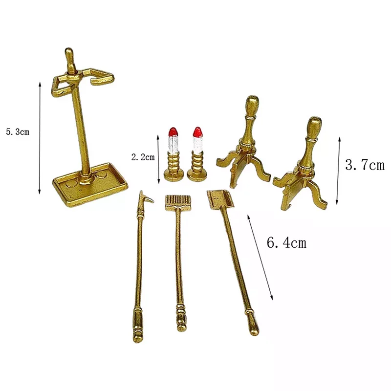 8Pcs/Set Dollhouse Mini Fire Tool Shovel Candlestick Bracket Simulation Mini Model Scene Fireplace Accessories Decoration
8Pcs/Set Dollhouse Mini Fire Tool Shovel Candlestick Bracket Simulation Mini Model Scene Fireplace Accessories Decoration