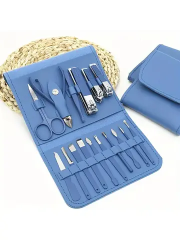 16pcs Professional Nail Clippers and Cuticle Nippers Set with Travel Case Manicure Set Pedicure Sets Nail Clippers