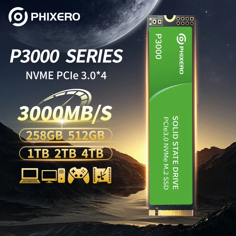 PHIXERO PCIe3.0 M.2 NVMe SSD 256 ГБ 512 ГБ 1 ТБ 2 ТБ 3000 МБ/с 2280 PCIe Gen3x4 Внутренний твердотельный накопитель для ноутбука/настольного компьютера 3D NAND
PHIXERO PCIe3.0 M.2 NVMe SSD 256 ГБ 512 ГБ 1 ТБ 2 ТБ 3000 МБ/с 2280 PCIe Gen3x4 Внутренний твердотельный накопитель для ноутбука/настольного компьютера 3D NAND