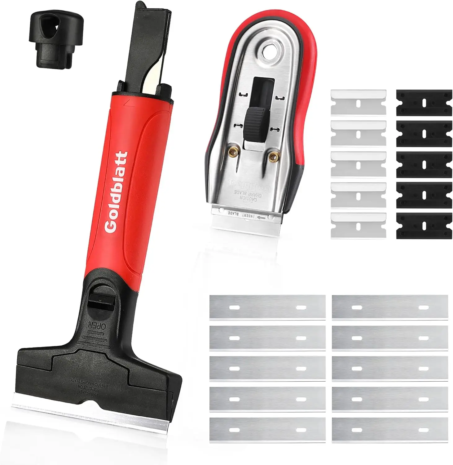 2-Piece Razor Blade Scraper Set with 20 Blades for Cleaning Glass, Windows, Stickers & More
2-Piece Razor Blade Scraper Set with 20 Blades for Cleaning Glass, Windows, Stickers & More