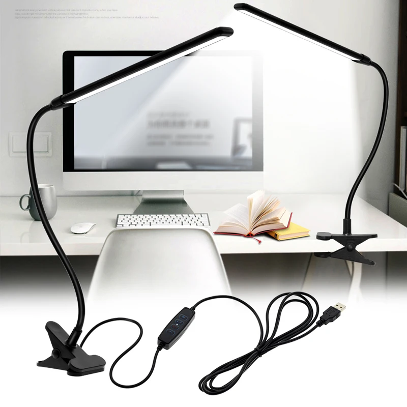 LED Desk Lamp With Clamp USB Power Dimmable Clip On 10 Brightness Level 3 Lighting Modes Flexible Study Table Reading Book Light
LED Desk Lamp With Clamp USB Power Dimmable Clip On 10 Brightness Level 3 Lighting Modes Flexible Study Table Reading Book Light