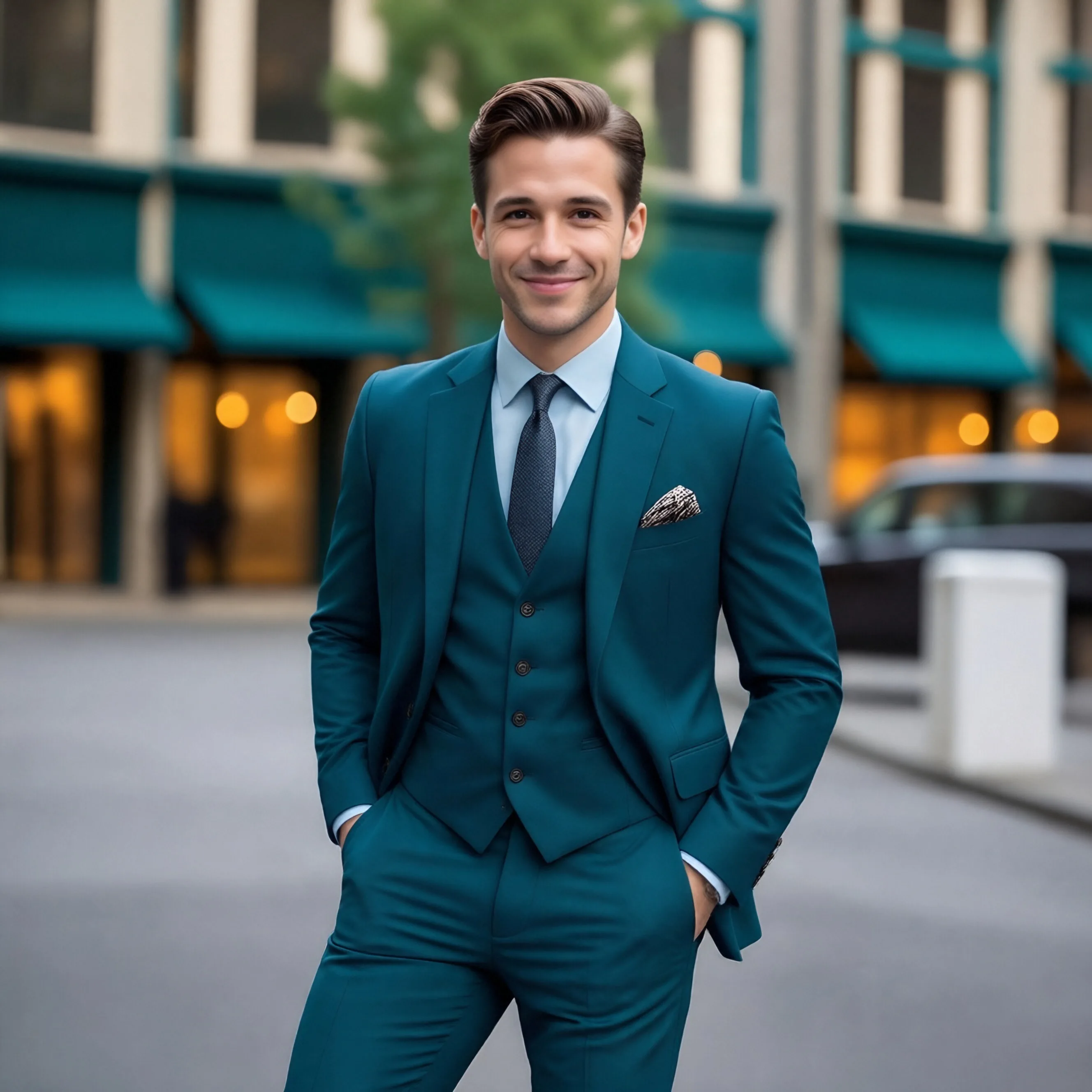 Teal Blue Men Suit Slim Fit Wedding Tuxedo Groom Prom Business Formal 3 Piece Suit Blazer Vest Pants Fashion Party Custom Made M
Teal Blue Men Suit Slim Fit Wedding Tuxedo Groom Prom Business Formal 3 Piece Suit Blazer Vest Pants Fashion Party Custom Made M