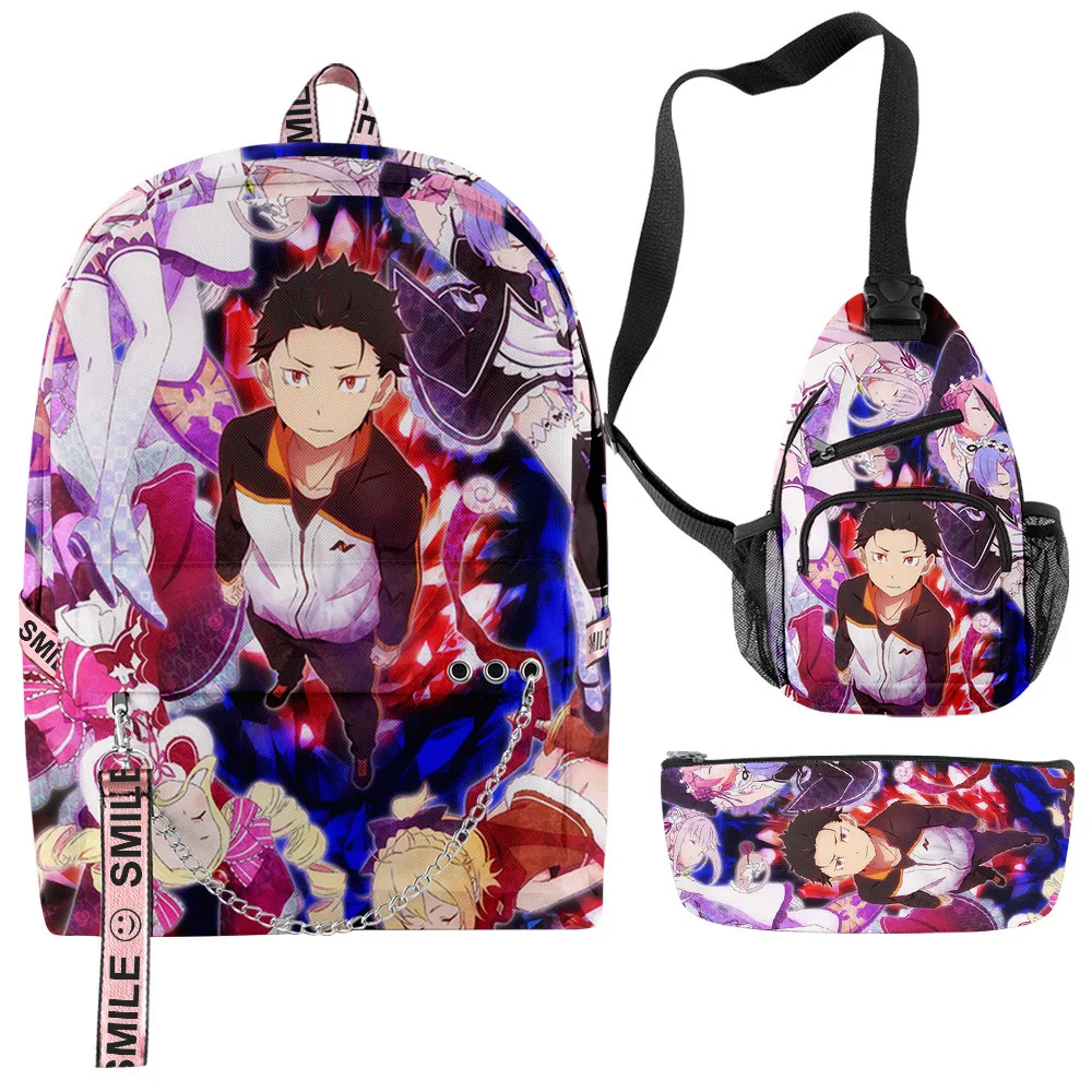 Classic Re:Life In A Different World From Zero RE0 Subaru Emilia Rem 3D 3pcs/Set School Bag Backpack Chest Bag Pencil Case
Classic Re:Life In A Different World From Zero RE0 Subaru Emilia Rem 3D 3pcs/Set School Bag Backpack Chest Bag Pencil Case