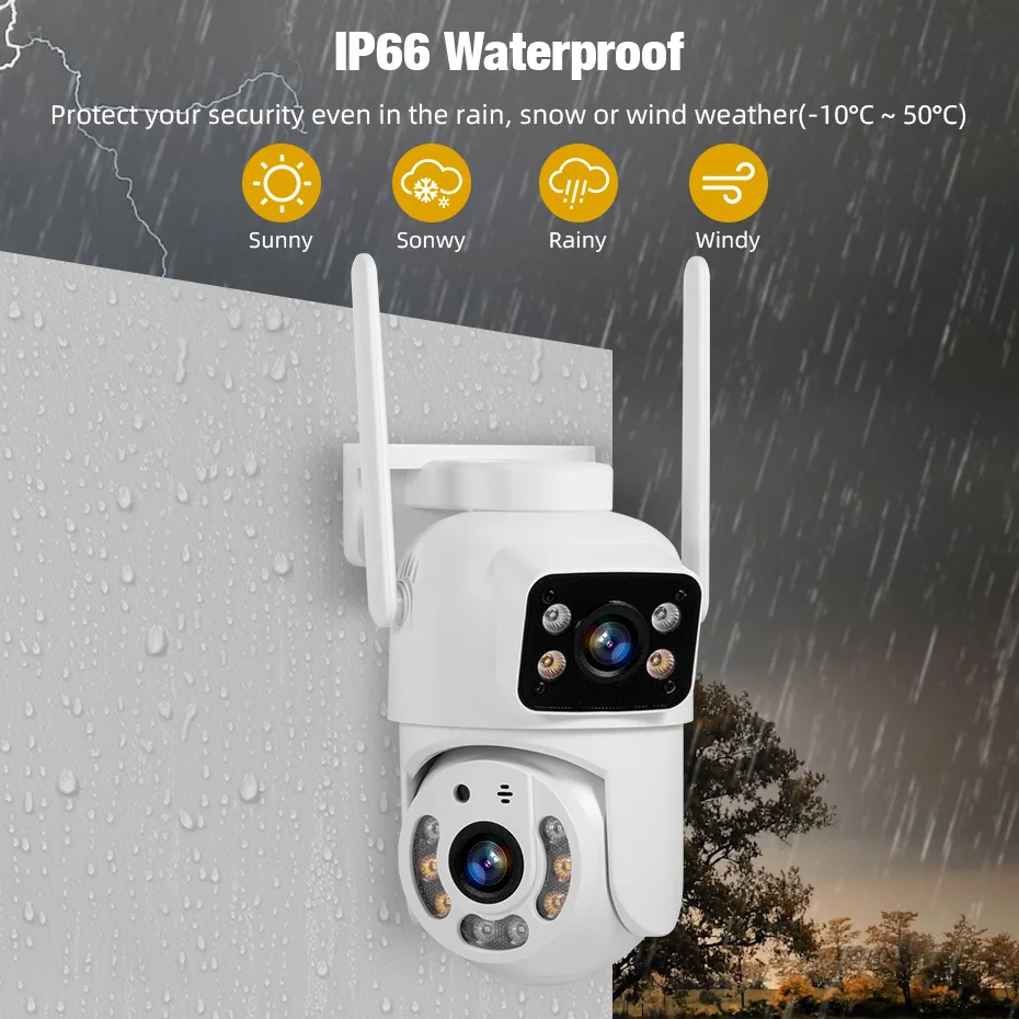 KERUI Wireless Outdoor IP WIFI Camera Security Dual Lens PTZ Auto-Tracking CCTV Surveillance Video 10MP 5K Camera
KERUI Wireless Outdoor IP WIFI Camera Security Dual Lens PTZ Auto-Tracking CCTV Surveillance Video 10MP 5K Camera