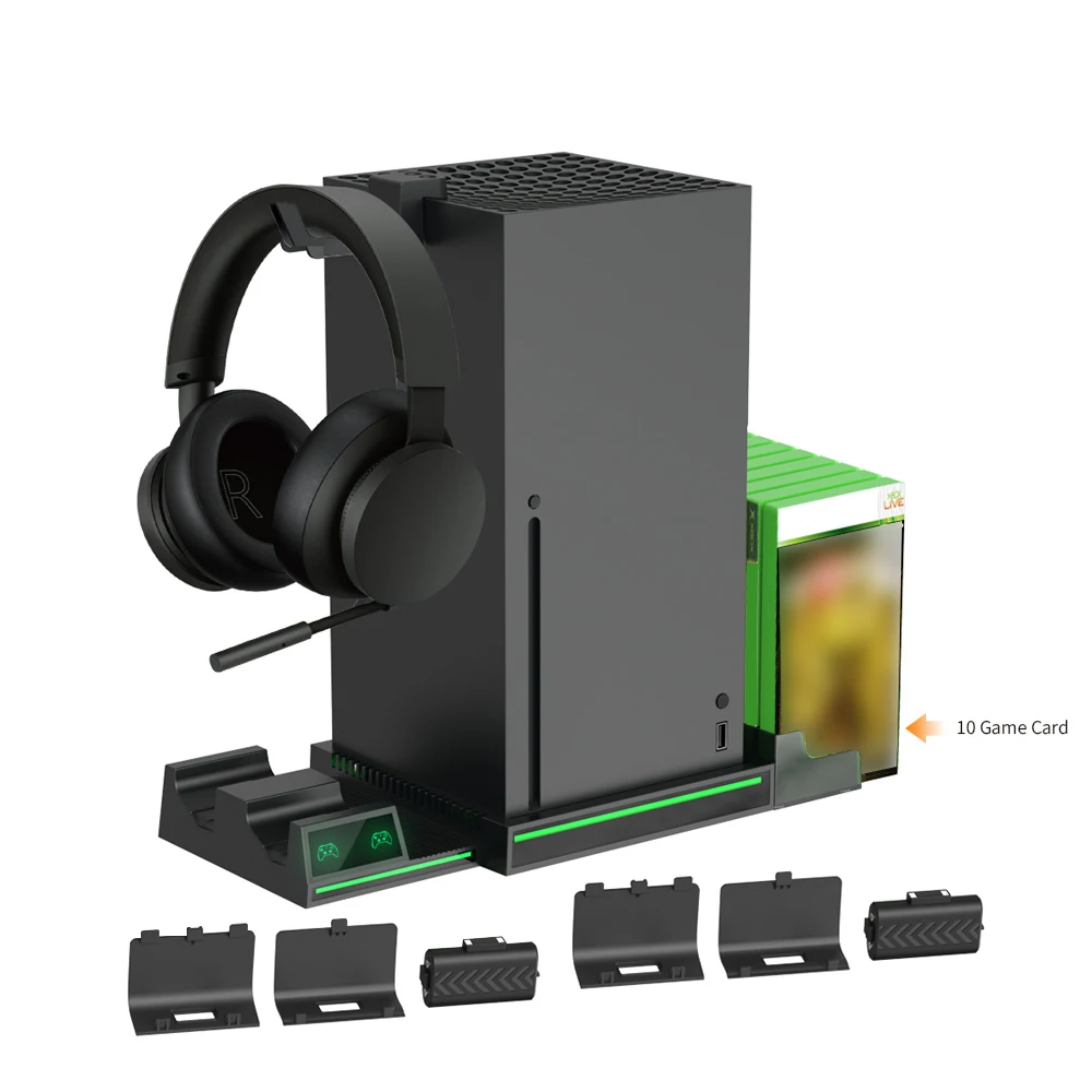 Вертикальная подставка для контроллера зарядной станции Xbox Series X с перезаряжаемой батареей из 2 частей для игрового хранения на 10 слотов
Вертикальная подставка для контроллера зарядной станции Xbox Series X с перезаряжаемой батареей из 2 частей для игрового хранения на 10 слотов