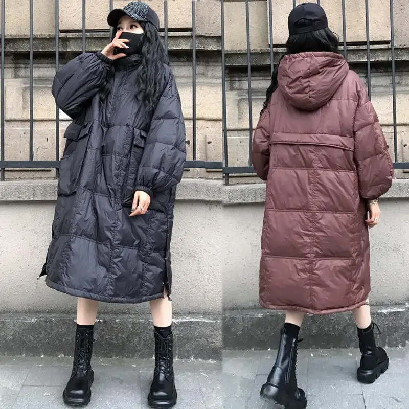 Winter European Large Pocket Loose Mid length Cotton Dress Hooded Coat Women Outdoor Trekking Camp Jacket Walking Pullover Robe
Winter European Large Pocket Loose Mid length Cotton Dress Hooded Coat Women Outdoor Trekking Camp Jacket Walking Pullover Robe