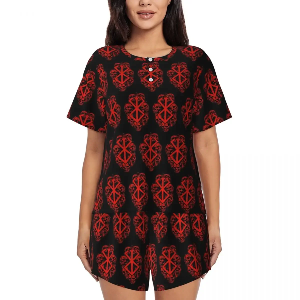 Berserk Sacrifice Mark Demon Sword And Magic Round Neck Short Sleeves Nightdress for Sleeping Women Loose Pajama Set Short Pants
Berserk Sacrifice Mark Demon Sword And Magic Round Neck Short Sleeves Nightdress for Sleeping Women Loose Pajama Set Short Pants