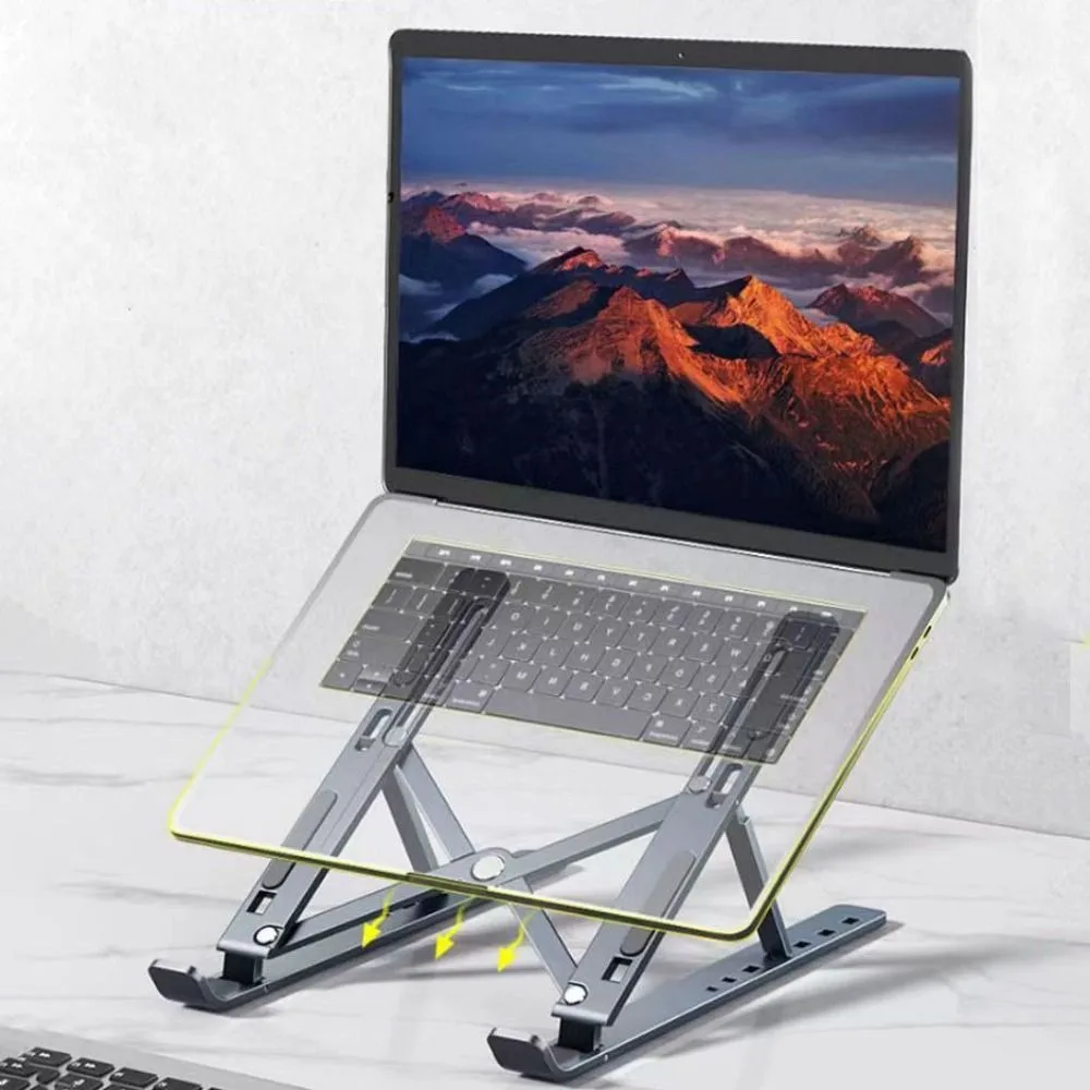 Подставка для ноутбука из алюминиевого сплава, складная подъемная опора для ноутбука, нескользящий подъемный охлаждающий держатель, охлаждающий кронштейн для ноутбука
Подставка для ноутбука из алюминиевого сплава, складная подъемная опора для ноутбука, нескользящий подъемный охлаждающий держатель, охлаждающий кронштейн для ноутбука