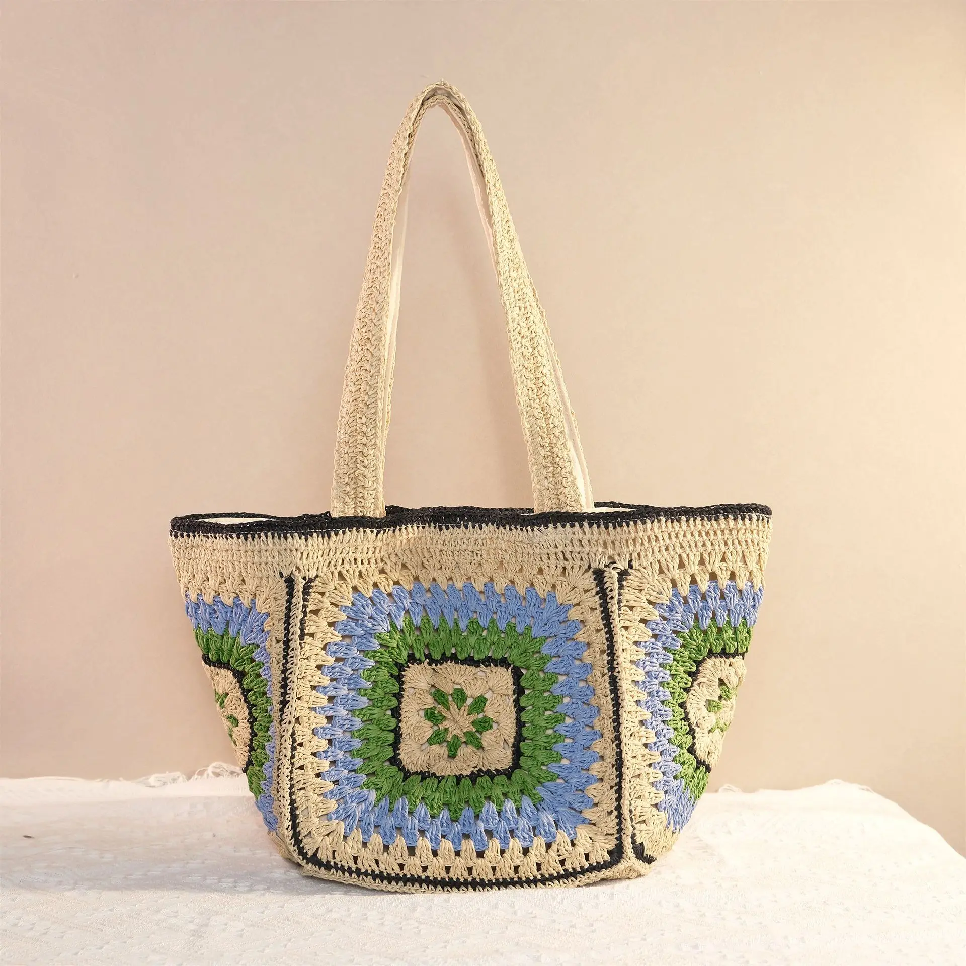 Large Capacity Woven Straw Bag Embroidery Tote Bags for Women Shoulder Bag Paper Rope Knitting Beach Bags Shopper Purses Handbag
Large Capacity Woven Straw Bag Embroidery Tote Bags for Women Shoulder Bag Paper Rope Knitting Beach Bags Shopper Purses Handbag