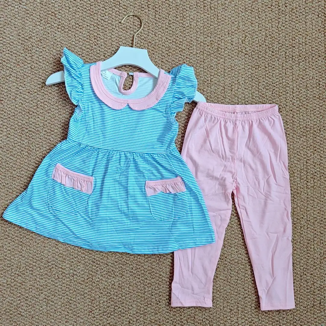9.26 Baby Girls Outfits Baby Girls Blue Stripes Tunic Pockets Top Pink Legging Clothes Sets 
9.26 Baby Girls Outfits Baby Girls Blue Stripes Tunic Pockets Top Pink Legging Clothes Sets