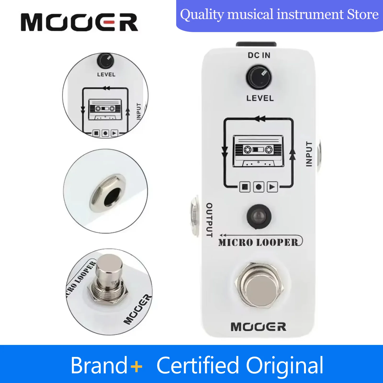 Mooer MLP1 Micro Looper Effector Guitar Pedal Mini Loop Recording Pedal Electric Guitar Accessories 30 Min Recording Time
Mooer MLP1 Micro Looper Effector Guitar Pedal Mini Loop Recording Pedal Electric Guitar Accessories 30 Min Recording Time