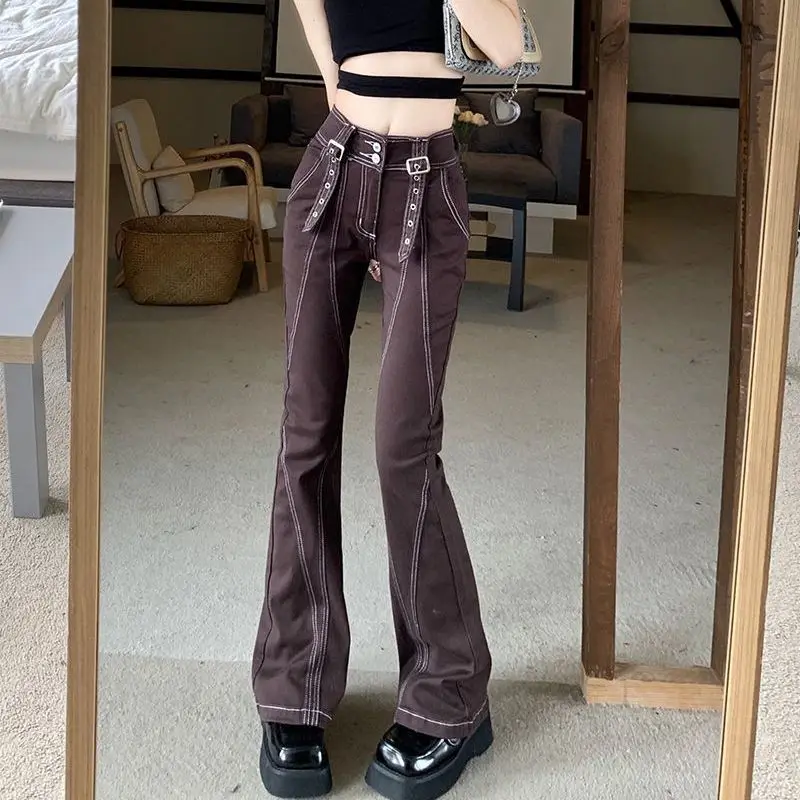 Slightly Flared Pants High Waist Women'S Clothing Y2K Slim Fashionable Summer Streetwear Solid Color Vintage Denim Trousers
Slightly Flared Pants High Waist Women'S Clothing Y2K Slim Fashionable Summer Streetwear Solid Color Vintage Denim Trousers