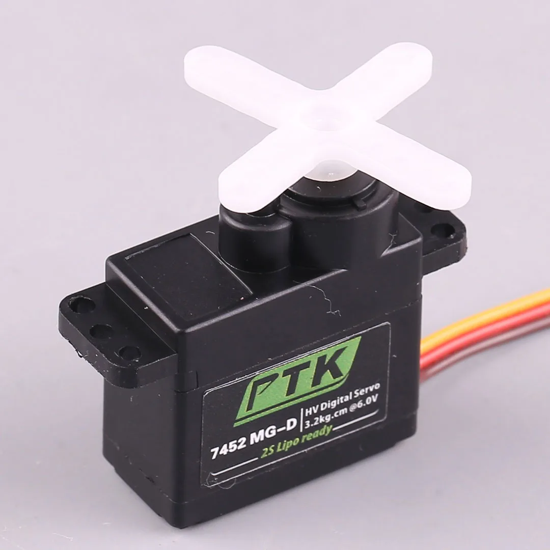 PTK 7452MG-D 12g Digital Metal Gear Servo for Remote Control Fixed Wing Model Aircraft EMAX 08MAII 9g Size
PTK 7452MG-D 12g Digital Metal Gear Servo for Remote Control Fixed Wing Model Aircraft EMAX 08MAII 9g Size