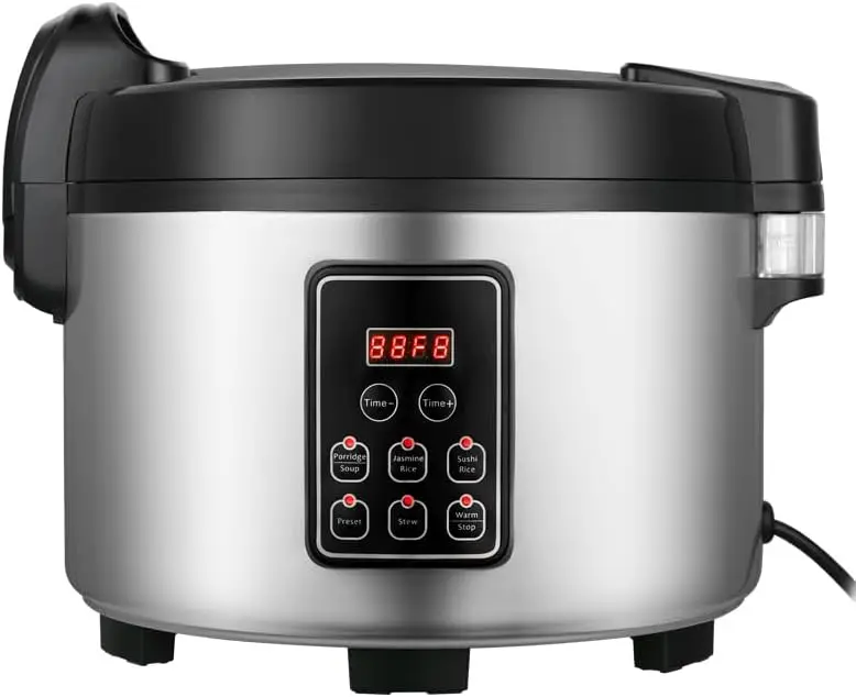 Коммерческая рисоварка и подогреватель (90 чашек, 15,8 QT), умная большая рисоварка, 6 функций приготовления риса
Коммерческая рисоварка и подогреватель (90 чашек, 15,8 QT), умная большая рисоварка, 6 функций приготовления риса