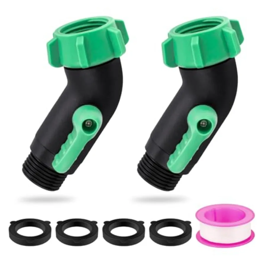 2 Packs 45 Degree Garden Hose Elbow Connector with Shut Off Valve, Heavy Duty Plastic Garden Hose Shut Off Valve, 3/4" GHT Hose
2 Packs 45 Degree Garden Hose Elbow Connector with Shut Off Valve, Heavy Duty Plastic Garden Hose Shut Off Valve, 3/4" GHT Hose