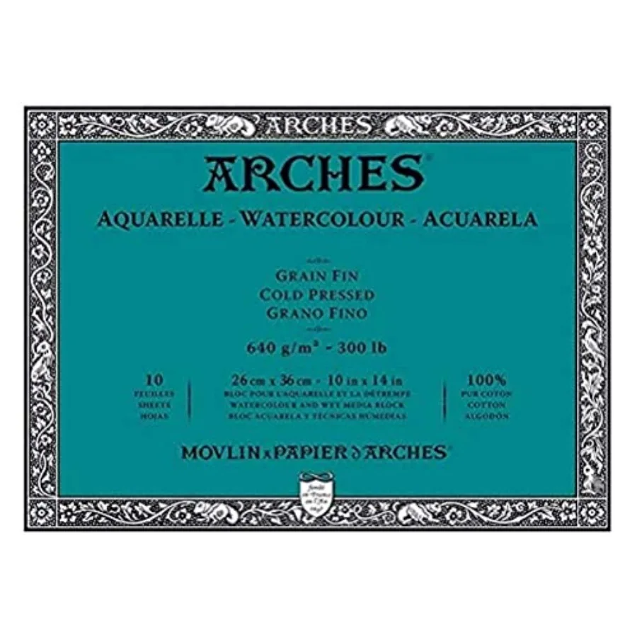 Aquarelle Block of 10 Sheets 26 x 36 cm Glued on 4 Sides 640 g/m² Satin Grain Natural White 4 Free Edges
Aquarelle Block of 10 Sheets 26 x 36 cm Glued on 4 Sides 640 g/m² Satin Grain Natural White 4 Free Edges