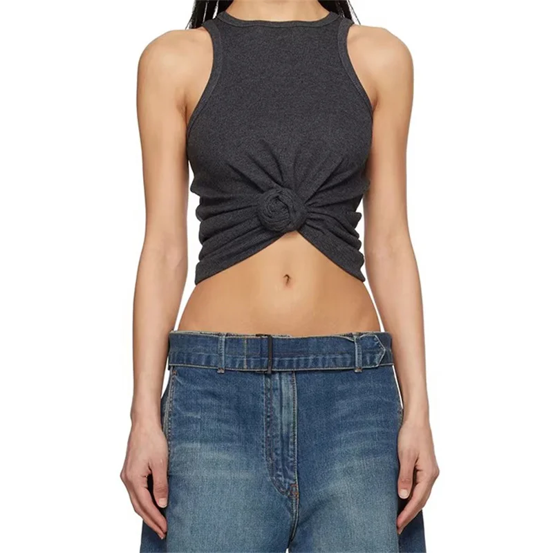 Women's vest New elastic knitted round neck sleeveless top for spring 2026 flower embroidery crop top women's corset Tank top
Women's vest New elastic knitted round neck sleeveless top for spring 2026 flower embroidery crop top women's corset Tank top