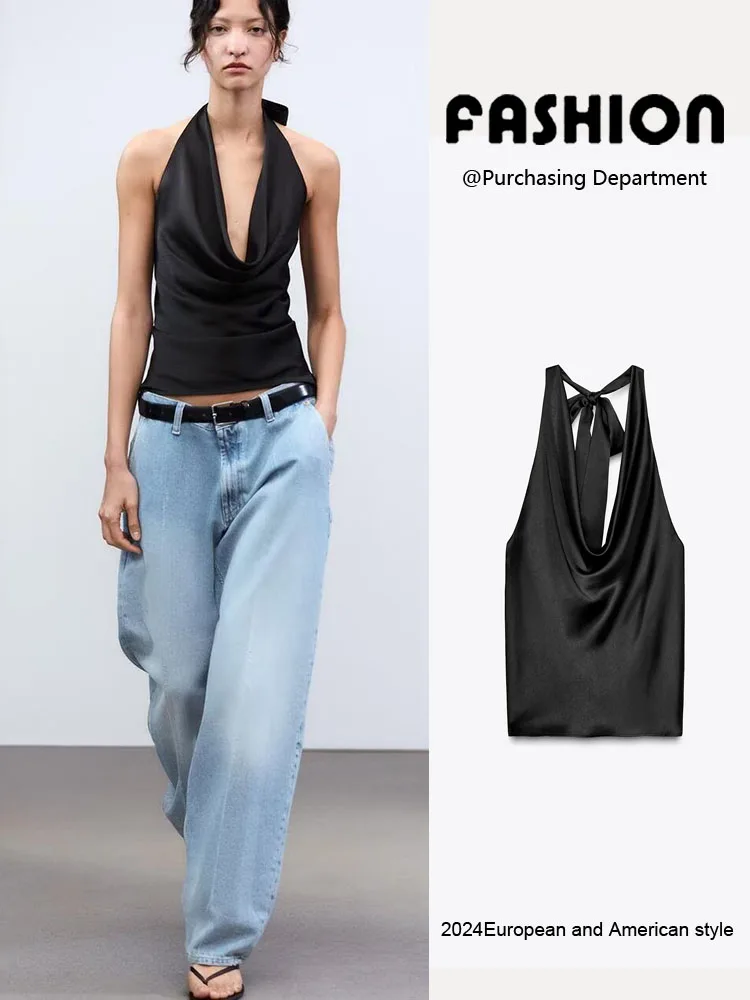 Новая летняя коллекция 2025: Женский сексуальный топ из шелковистого атласа с узлом на шее, приталенный, для повседневной носки
Новая летняя коллекция 2025: Женский сексуальный топ из шелковистого атласа с узлом на шее, приталенный, для повседневной носки