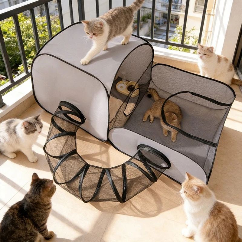 Pre-Assembled Pet Playpen with Tunnel-2-Section Enclosed Cat&Small Dog Pen,Soft Breathable Sides&Removable Top Durable Cat Tent
Pre-Assembled Pet Playpen with Tunnel-2-Section Enclosed Cat&Small Dog Pen,Soft Breathable Sides&Removable Top Durable Cat Tent