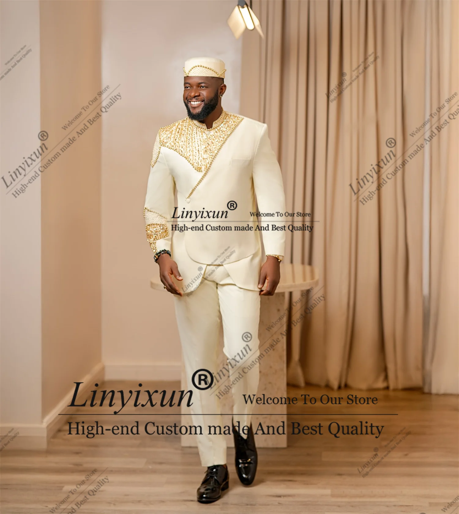 Unique design style Beaded Crystals Wedding Suits For Men 2 PieceGroom Tuxedos Slim Glitter Male Party Ropa Hombre Customized 
Unique design style Beaded Crystals Wedding Suits For Men 2 PieceGroom Tuxedos Slim Glitter Male Party Ropa Hombre Customized