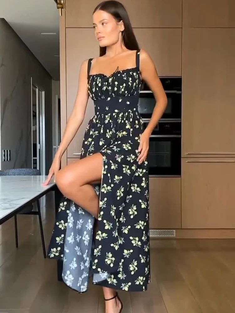 Talenza Floral Print Long Dress For Women Lace Up Sleeveless Backless Slit Waist-Length Dress Lady Summer Vacation Sling Dresses
Talenza Floral Print Long Dress For Women Lace Up Sleeveless Backless Slit Waist-Length Dress Lady Summer Vacation Sling Dresses