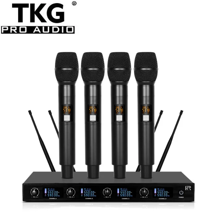 TKG 4 channel performance professional karaoke stage audio equipment 4 wireless microphone system uhf
TKG 4 channel performance professional karaoke stage audio equipment 4 wireless microphone system uhf