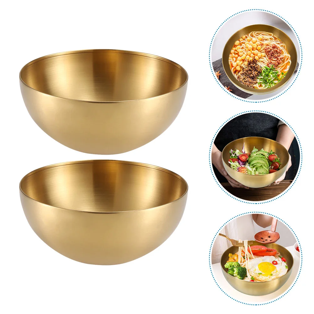 2 Pcs Stainless Steel Salad Bowl Supply Convenient Noodle Daily Use Serving Household Kitchen Toddler
2 Pcs Stainless Steel Salad Bowl Supply Convenient Noodle Daily Use Serving Household Kitchen Toddler