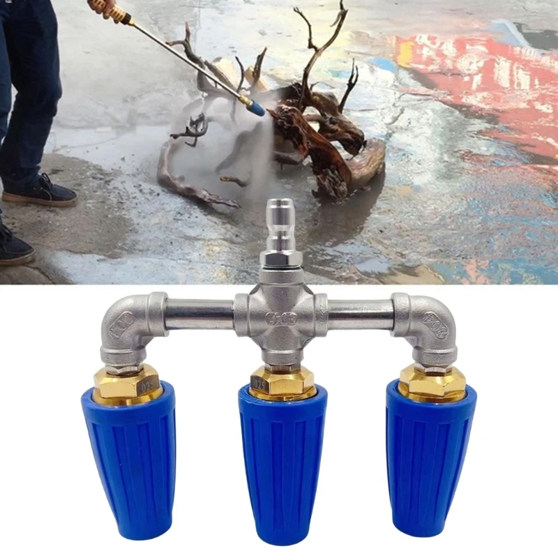 360°Rotating Triple Turbos Nozzle2.0 Orifice for Pressure Washers Durability Cleaning Tool Easy Connection Nozzle KXRE
360°Rotating Triple Turbos Nozzle2.0 Orifice for Pressure Washers Durability Cleaning Tool Easy Connection Nozzle KXRE