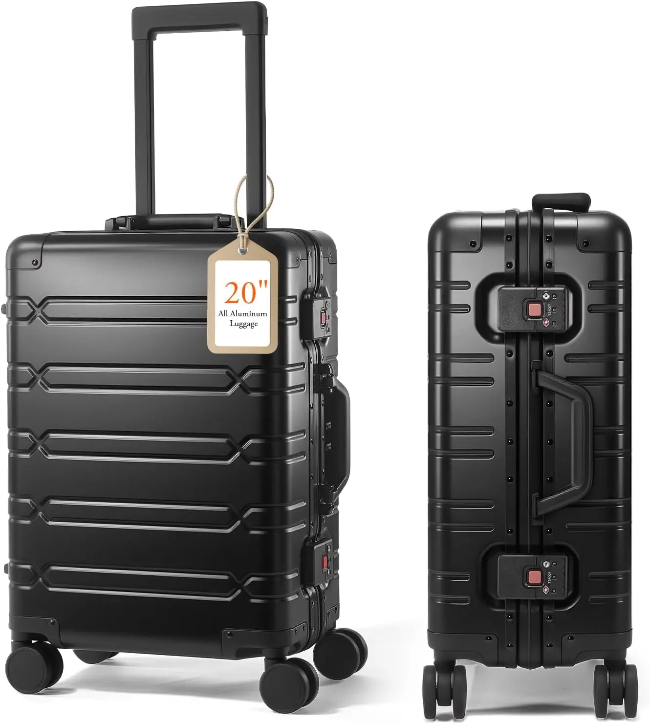 20 Inch Aluminum Carry On Luggage Hard Shell Suitcase with Spinner Wheels for Short Trips, Black
20 Inch Aluminum Carry On Luggage Hard Shell Suitcase with Spinner Wheels for Short Trips, Black