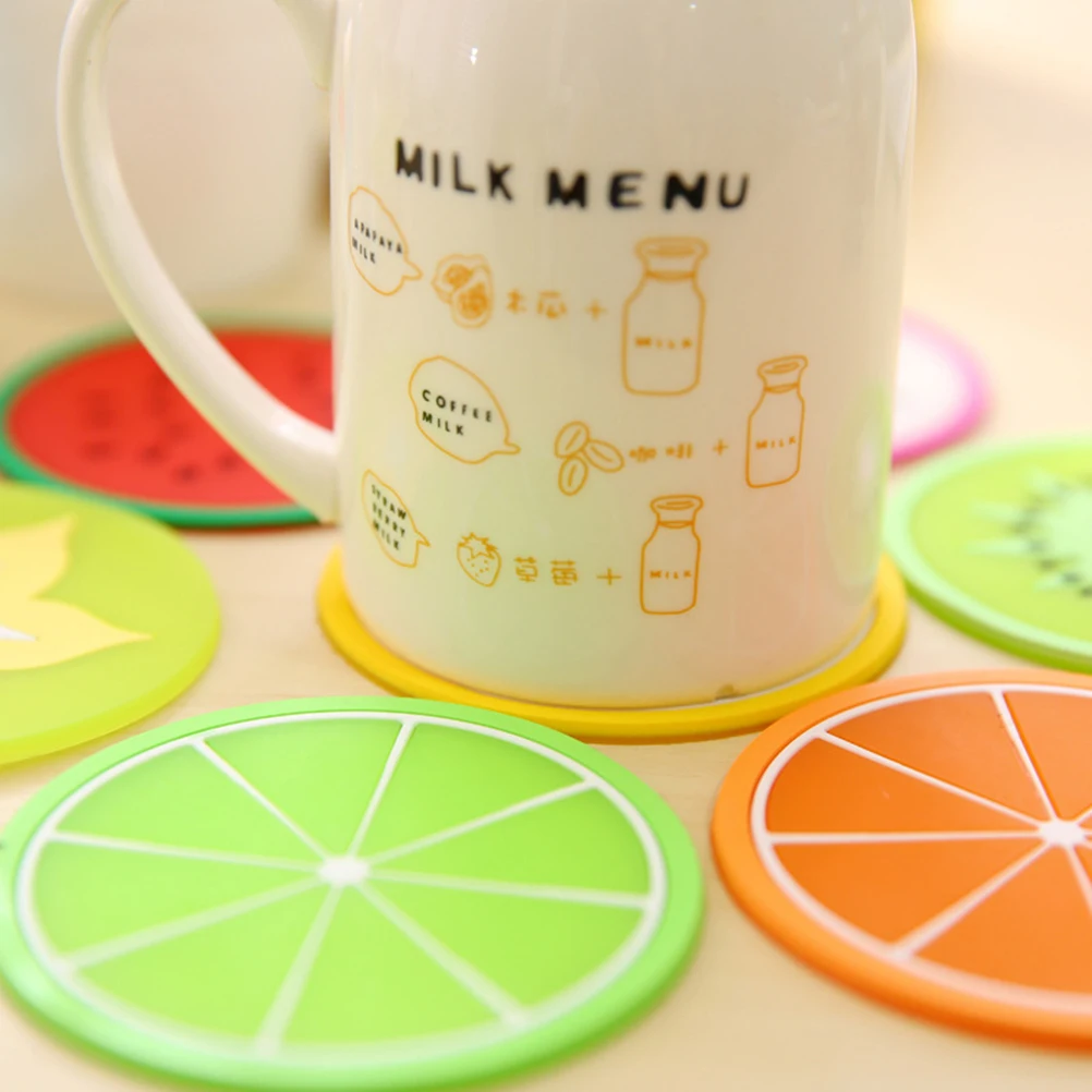 2 Pcs Non-slip Heat Insulation Coaster Cup Coasters Silicone Round Pad Holder Mat Fruit Shaped
2 Pcs Non-slip Heat Insulation Coaster Cup Coasters Silicone Round Pad Holder Mat Fruit Shaped
