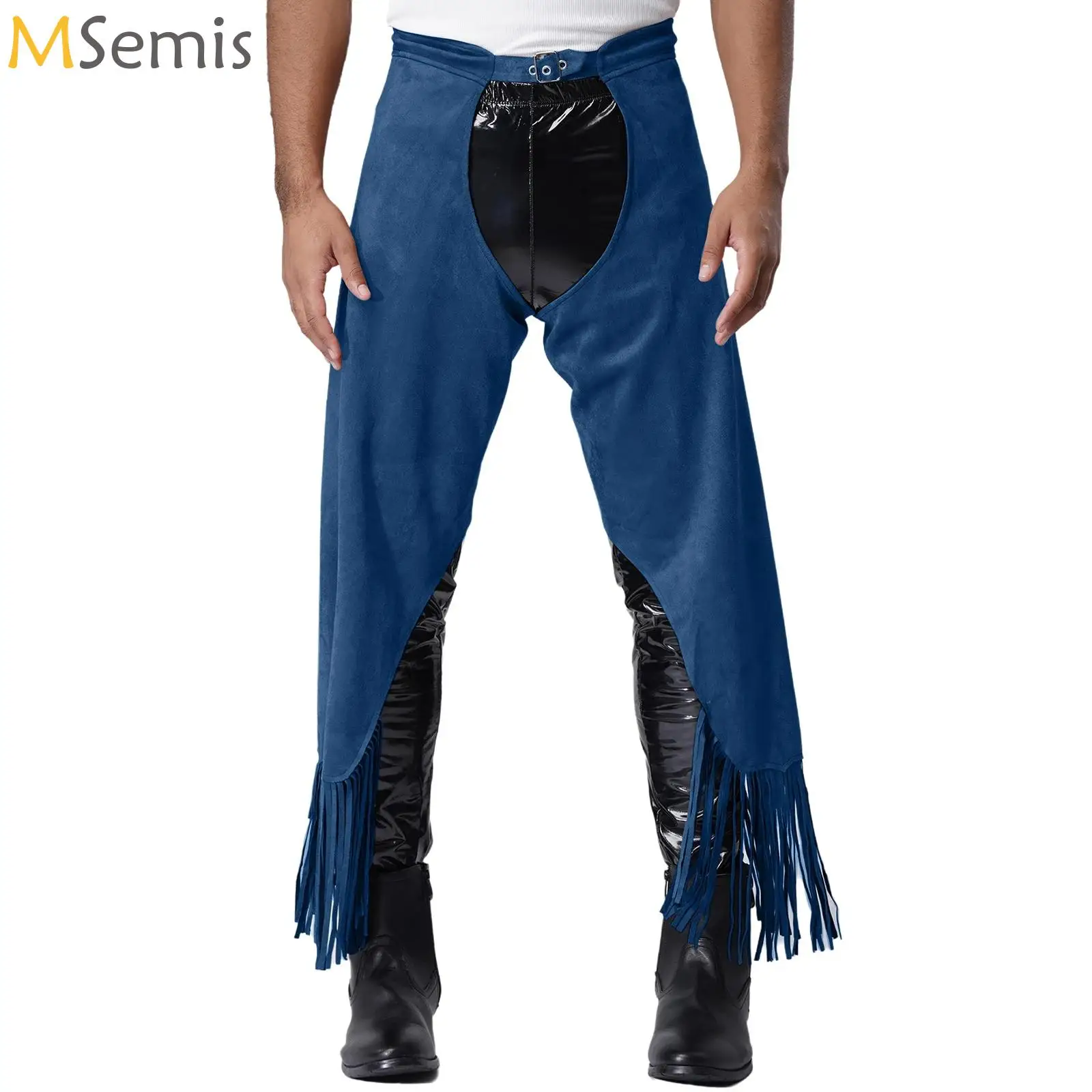 Mens Faux Suede Fringe Cowboy Chap Pants Vintage Western Cowboy Role Play Costume Tassel Hollow Out Buckled Pants Hippie Trouser
Mens Faux Suede Fringe Cowboy Chap Pants Vintage Western Cowboy Role Play Costume Tassel Hollow Out Buckled Pants Hippie Trouser