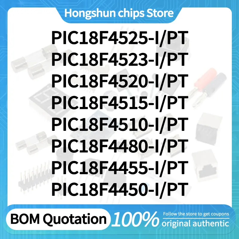PIC18F4525 PIC18F4523 PIC18F4520 PIC18F4515 PIC18F4510 PIC18F4480 PIC18F4455 PIC18F4450-I/PT Standard version
PIC18F4525 PIC18F4523 PIC18F4520 PIC18F4515 PIC18F4510 PIC18F4480 PIC18F4455 PIC18F4450-I/PT Standard version