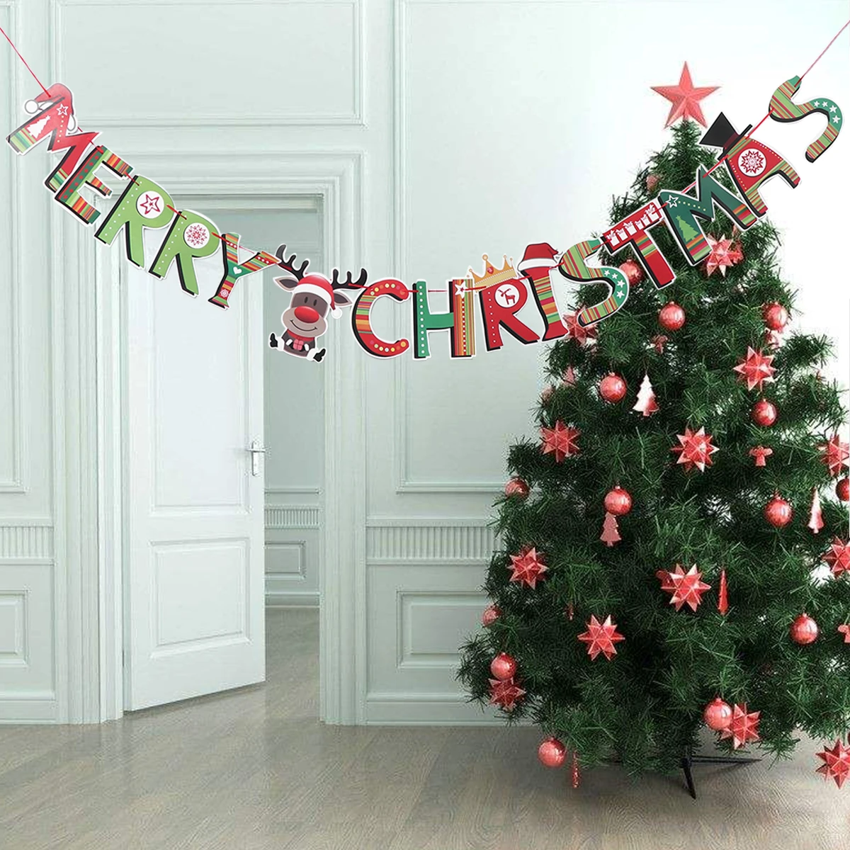 Christmas Bunting Banner Paper Hanging Decor Cartoon Letters Xmas Party Garland Holiday Decorations Indoor Outdoor 
Christmas Bunting Banner Paper Hanging Decor Cartoon Letters Xmas Party Garland Holiday Decorations Indoor Outdoor