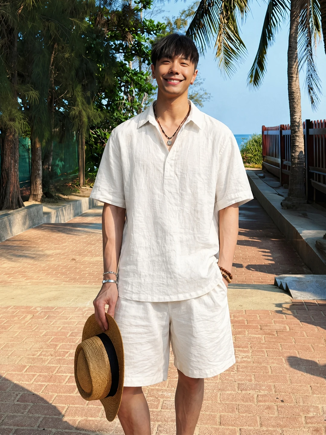 Laoqianfeng Linen Set Men's Summer Lazy Loose Fit Shirt Short Sleeve Cotton Linen Quick Dry Shorts One Whole Set
Laoqianfeng Linen Set Men's Summer Lazy Loose Fit Shirt Short Sleeve Cotton Linen Quick Dry Shorts One Whole Set