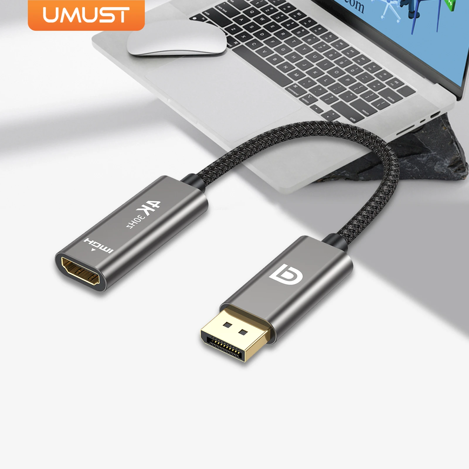 UMUST DisplayPort1.2 to HDMI Compatible Adapter DP Male to HDMI Female Converter Cable for TV PC Laptop 4K30HZ Video Audio Cable
UMUST DisplayPort1.2 to HDMI Compatible Adapter DP Male to HDMI Female Converter Cable for TV PC Laptop 4K30HZ Video Audio Cable