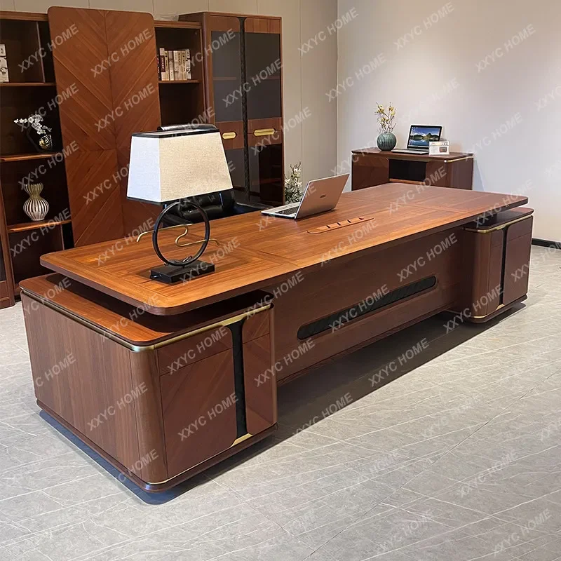 New Chinese Style Executive Desk Walnut Solid Wood Leather Boss Desk General Manager Chairman Office Desk
New Chinese Style Executive Desk Walnut Solid Wood Leather Boss Desk General Manager Chairman Office Desk