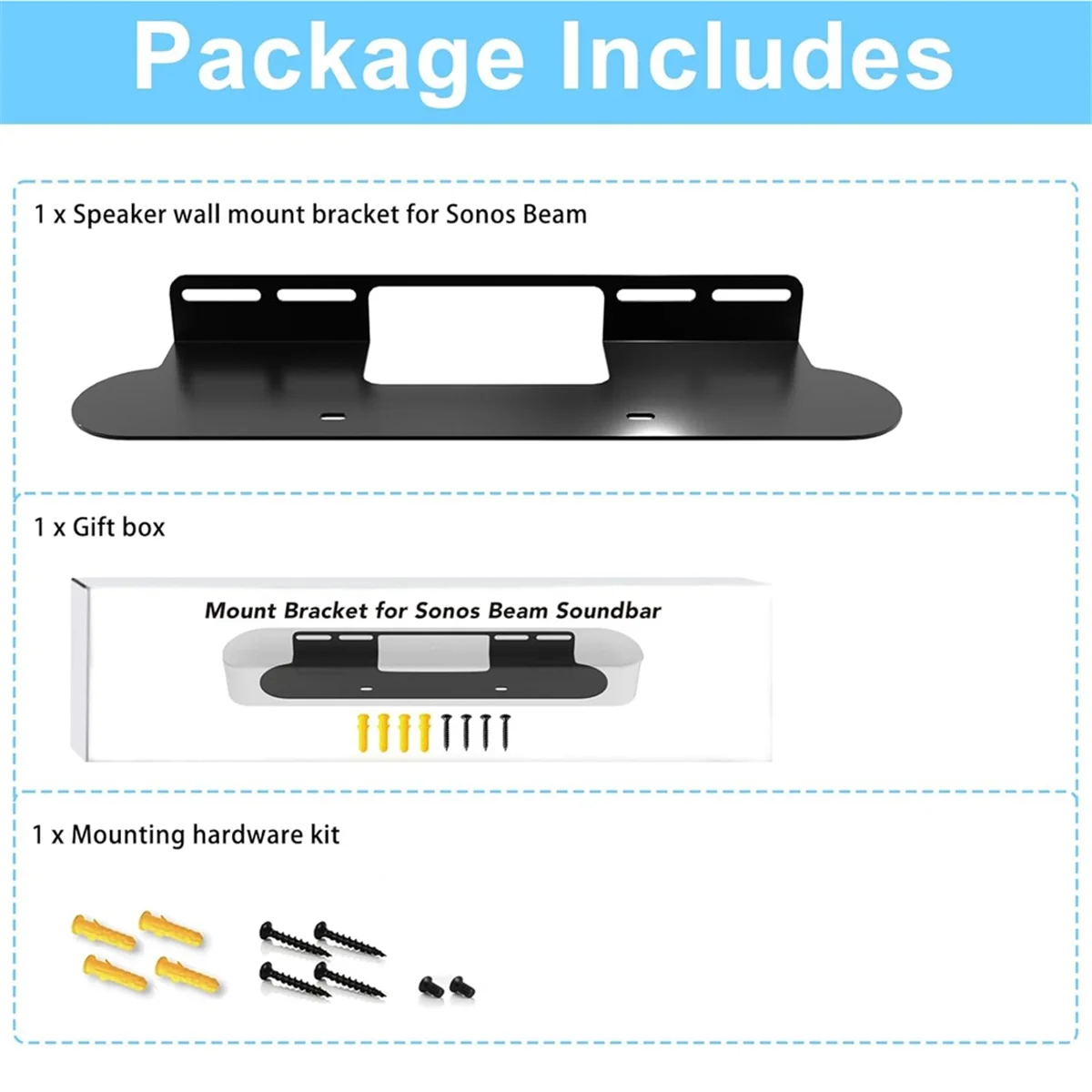 A06RP Soundbar Wall Mount for Sonos Beam Wall Mount Bracket Compatible with for Sonos Beam Sound Bar Mounts Mounting Bracket
A06RP Soundbar Wall Mount for Sonos Beam Wall Mount Bracket Compatible with for Sonos Beam Sound Bar Mounts Mounting Bracket