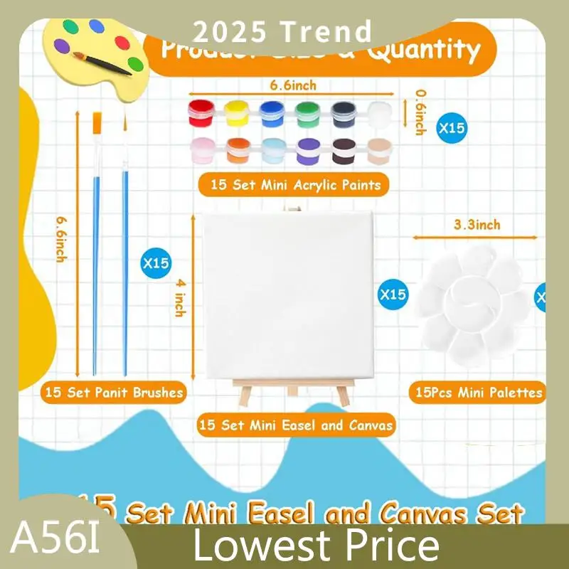 15 Set Mini Canvas And Easel Set, 4 X 4 Inch Mini Canvas And Stretched Easel + Acrylic Paints + Brushes + Palettes Durable
15 Set Mini Canvas And Easel Set, 4 X 4 Inch Mini Canvas And Stretched Easel + Acrylic Paints + Brushes + Palettes Durable