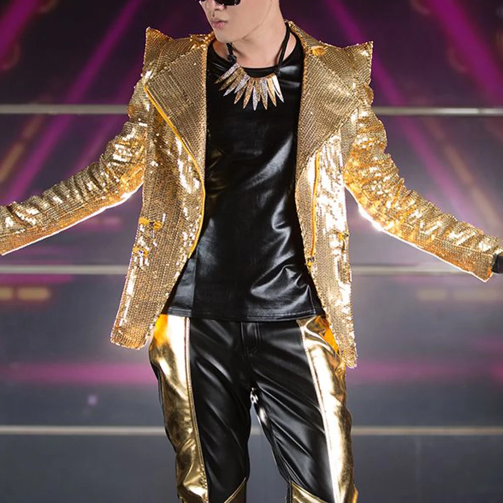 Mens Sequin Jacket Prominent Shoulders Suitable Nightclubs Dj Streetwear Fashion Rock Stage Performances Niche Top Men'S Wear
Mens Sequin Jacket Prominent Shoulders Suitable Nightclubs Dj Streetwear Fashion Rock Stage Performances Niche Top Men'S Wear