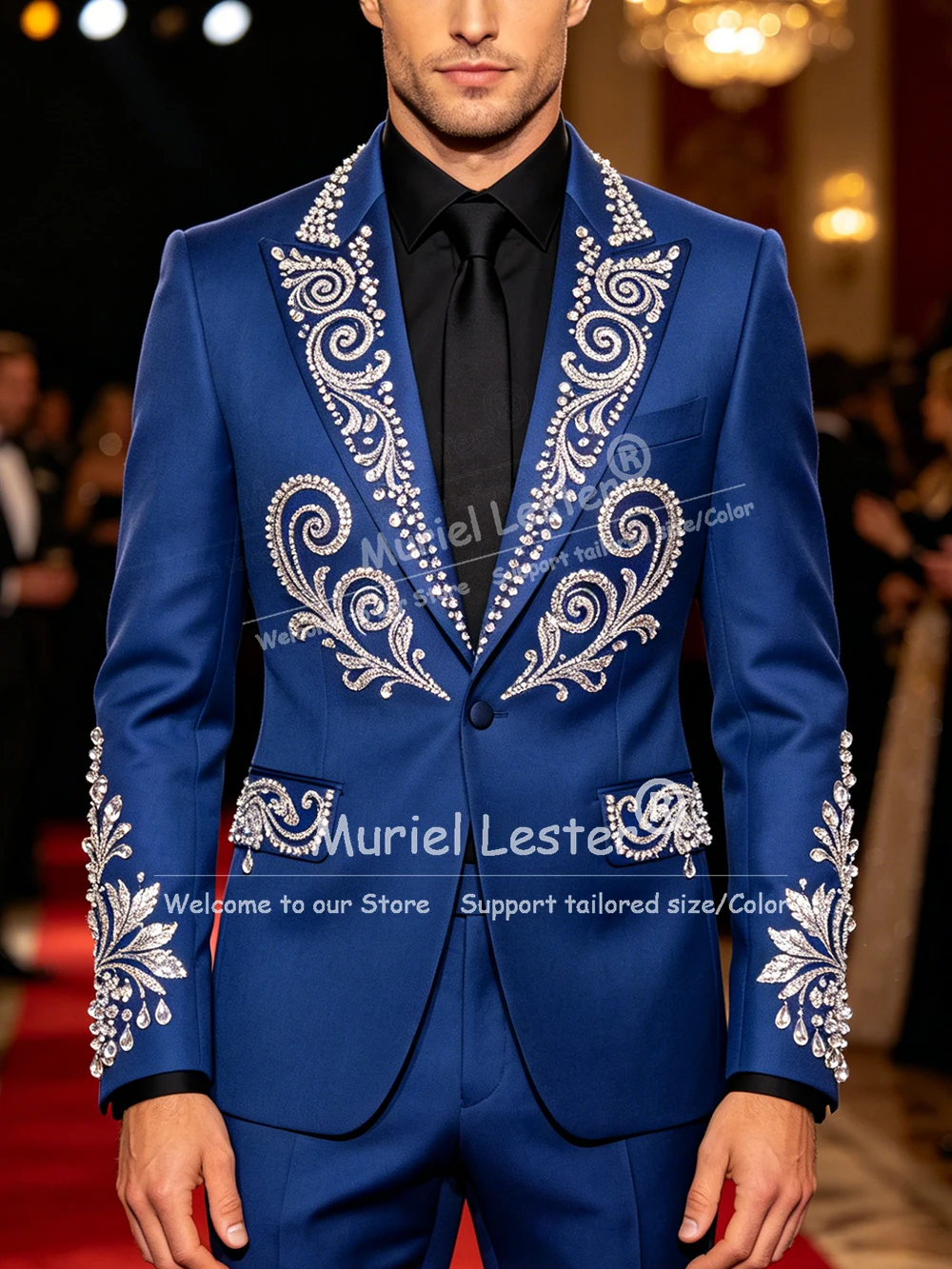 Unique Design Beaded Crystals Men Suits Wedding Groom Tuxedos 2 Pieces Outfits Male Party Prom Blazers CustomizedCostume Homme
Unique Design Beaded Crystals Men Suits Wedding Groom Tuxedos 2 Pieces Outfits Male Party Prom Blazers CustomizedCostume Homme